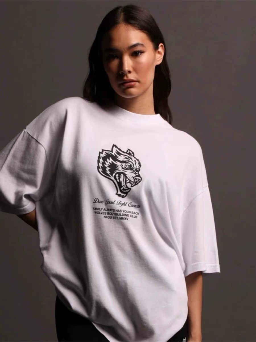 White Classic Wolf Head GYM Fi - Streetwear Gym Brand 评论和价格